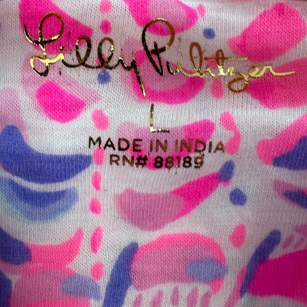 NWT LILLY PULITZER DEV KNIT TOP RAZ BERRY
SEA YOU SOON PINK SHELL BLOUSE SIZE L - Picture 3 of 4